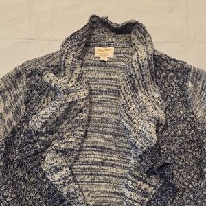 Wrangler‎ Women's Navy and Gray Open Drape Front Cardigan M